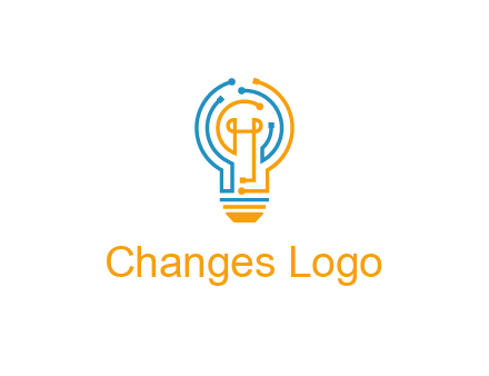 IT logo with circuit cables forming a light bulb
