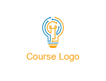 IT logo with circuit cables forming a light bulb