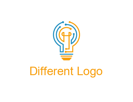 IT logo with circuit cables forming a light bulb