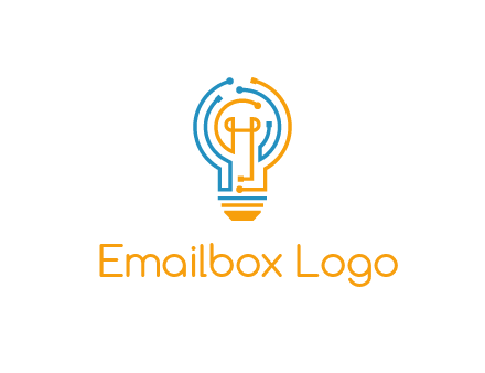 IT logo with circuit cables forming a light bulb