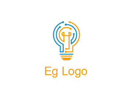 IT logo with circuit cables forming a light bulb