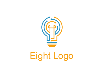 IT logo with circuit cables forming a light bulb