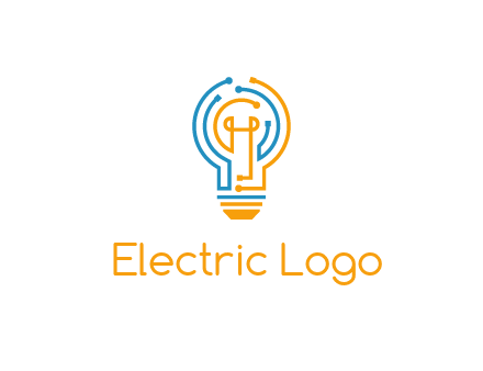 IT logo with circuit cables forming a light bulb