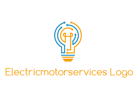 IT logo with circuit cables forming a light bulb