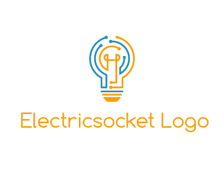 IT logo with circuit cables forming a light bulb