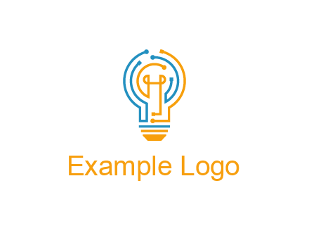 IT logo with circuit cables forming a light bulb