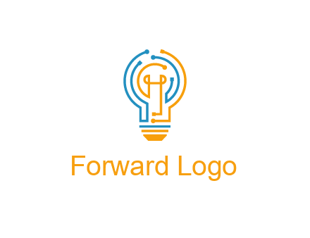 IT logo with circuit cables forming a light bulb