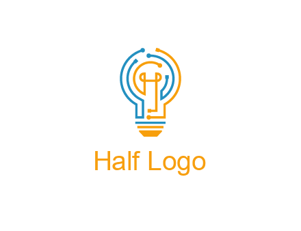 IT logo with circuit cables forming a light bulb