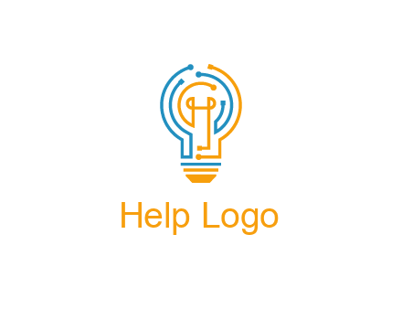 IT logo with circuit cables forming a light bulb