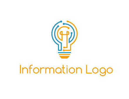 IT logo with circuit cables forming a light bulb