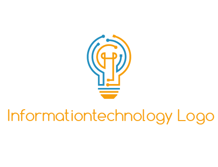 IT logo with circuit cables forming a light bulb