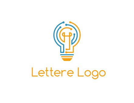 IT logo with circuit cables forming a light bulb