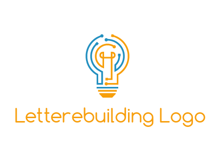 IT logo with circuit cables forming a light bulb