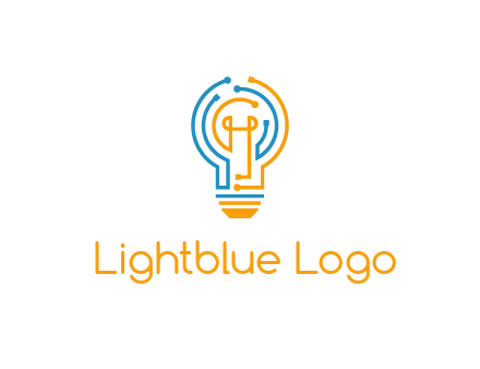 IT logo with circuit cables forming a light bulb