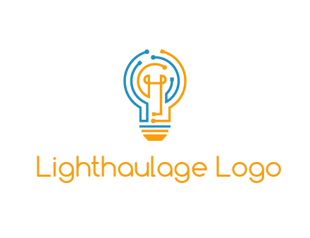 IT logo with circuit cables forming a light bulb