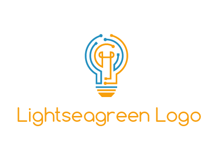 IT logo with circuit cables forming a light bulb