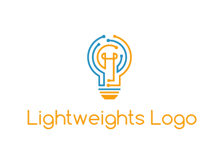IT logo with circuit cables forming a light bulb