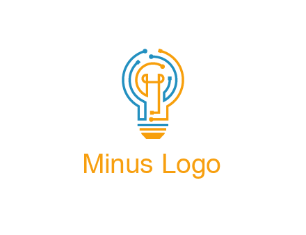 IT logo with circuit cables forming a light bulb