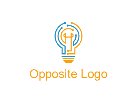 IT logo with circuit cables forming a light bulb