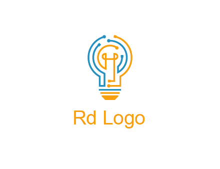 IT logo with circuit cables forming a light bulb