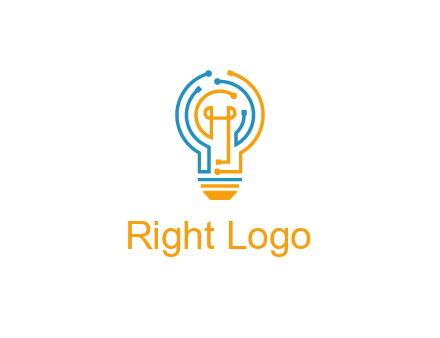 IT logo with circuit cables forming a light bulb