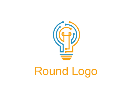 IT logo with circuit cables forming a light bulb