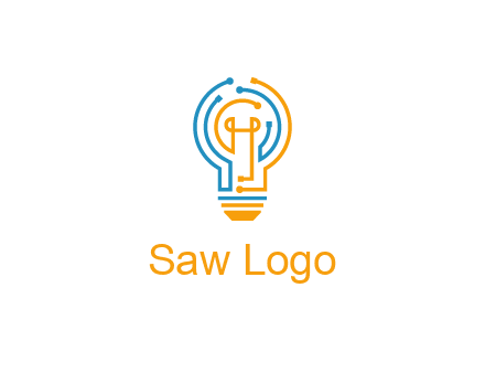 IT logo with circuit cables forming a light bulb