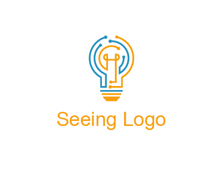 IT logo with circuit cables forming a light bulb