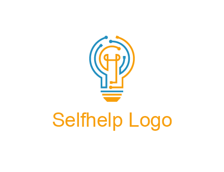 IT logo with circuit cables forming a light bulb