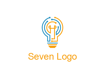 IT logo with circuit cables forming a light bulb