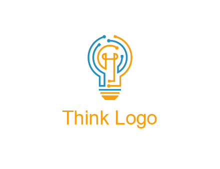 IT logo with circuit cables forming a light bulb