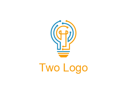 IT logo with circuit cables forming a light bulb