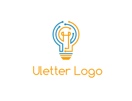 IT logo with circuit cables forming a light bulb