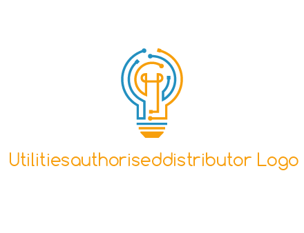 IT logo with circuit cables forming a light bulb