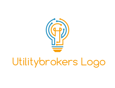 IT logo with circuit cables forming a light bulb