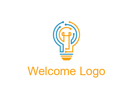 IT logo with circuit cables forming a light bulb