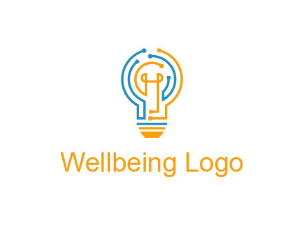 IT logo with circuit cables forming a light bulb
