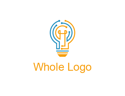 IT logo with circuit cables forming a light bulb