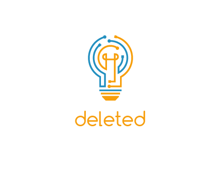 IT logo with circuit cables forming a light bulb