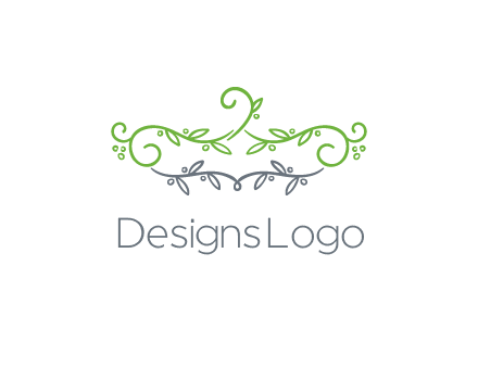 floral design logo with vines