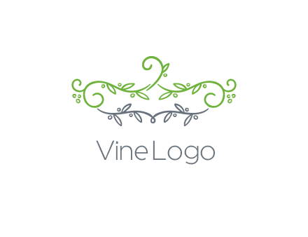 floral design logo with vines