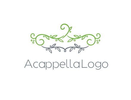floral design logo with vines