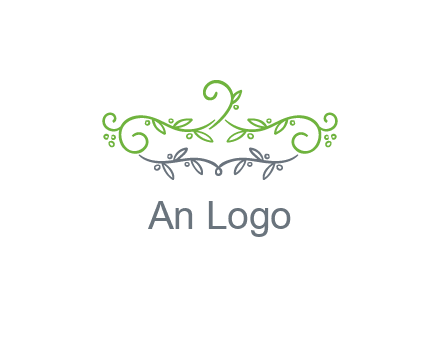 floral design logo with vines