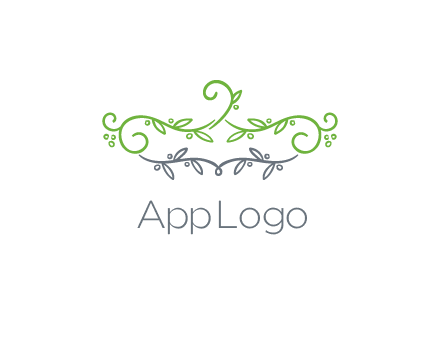 floral design logo with vines