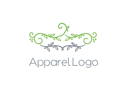 floral design logo with vines