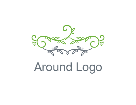 floral design logo with vines