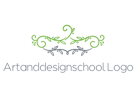 floral design logo with vines