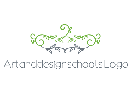 floral design logo with vines
