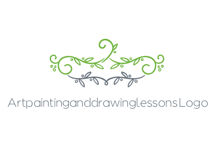 floral design logo with vines