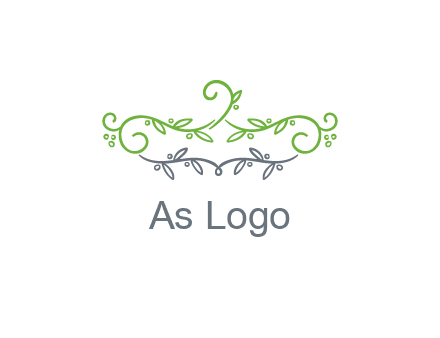 floral design logo with vines